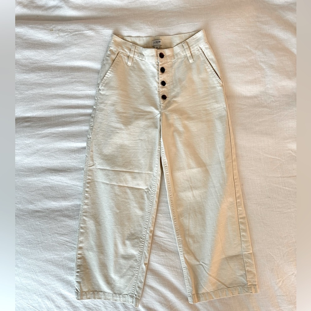JCrew Wide Leg Cropped Denim Pants